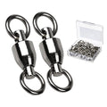 AMYSPORTS Barrel Ball Bearing Swivel Saltwater Rolling Fishing Swivels Stainless Steel High Strength Connector Bearings Solid Welded Rings Black Nickel - size: Size 1+1 (44lb) 25 pcs