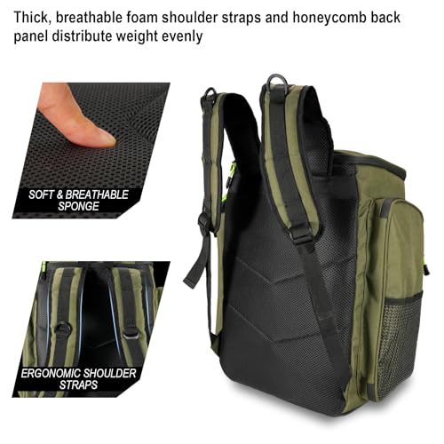Seaknight Fishing Tackle Backpack (Green) - color: Green