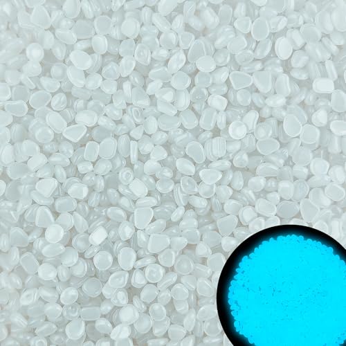500pc White Glow in The Dark Stones Glowing Rocks Luminous Pebbles for Outdoor Decor Luminous Stones White Glow Stones for Yard Fish Tank Walkway Pathway Aquarium Garden,White - size: 500, style: White