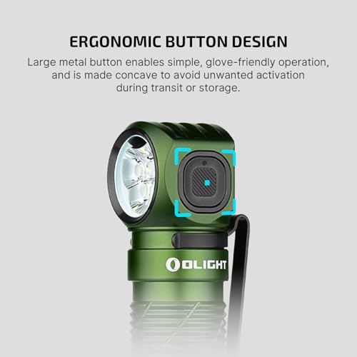 OLIGHT Perun 3 Rechargeable Headlamp Flashlight, 3000 Lumens LED Headlight with Red Light, Waterproof Head Lamp with Headband for Outdoor Camping, Hiking, Working (OD Green) - color: OD Green