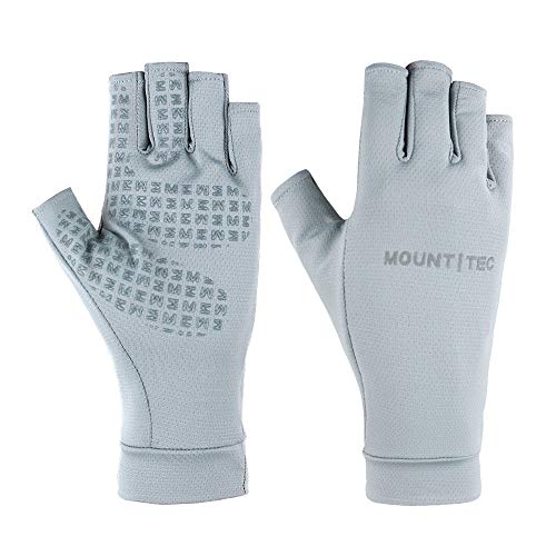 Unisex UV Protective Fingerless Gloves UPF 50+ Summer Sun Glove for Outdoor Fishing Cycling Hiking Driving Kayaking - color: Grey, size: Medium