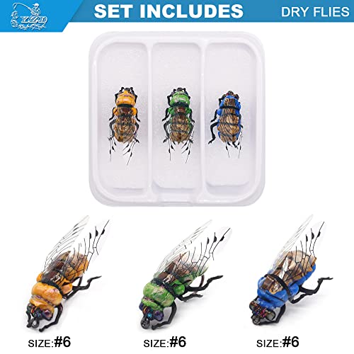 YZD Realistic Fly Fishing Dry Wet Nymph Trout Flies Topwater Lures for Freshwater Saltwater High Simulation Hand Tie Lure Kits - color: 21-A-08