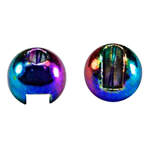 Montana Fly Company Slotted Tungsten Lucent Beads (20 Pack) – Translucent Jig Beads (20 Pack) for Euro Nymph Fly Tying - color: Rainbow, size: 1/8" (3.3 mm)