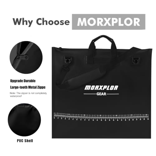 MORXPLOR Fish Bag Heavy Duty Tournament Fishing Weigh in Bag 26x23 19x34 inches - color: Black