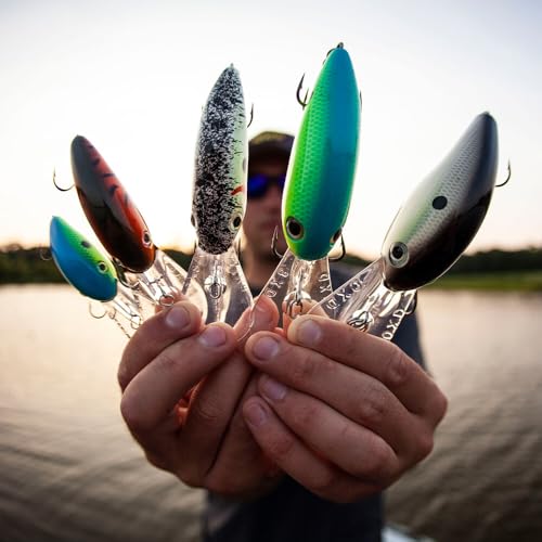 Strike King Pro Model 6XD Fishing Lure, Deep Diving Crankbait, Unique Curved Bill, Free-Floating Rattle Chambers, 1-Ounce, Dives to 19-Feet, Size 1 Treble Hooks - color: Splatterback, size: 1 oz