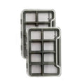 2PACK-Aventik Waterproof Slim Pocket Fly Box Fishing Hook Box Bait Storage Tackle(Small, 8 Magnetic Compartment) - style: M:Grey-8C