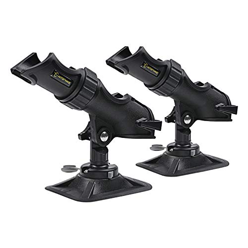 HITORHIKE Fishing Rod Holder Universal Fit Kit Allows for 360-degree Adjustment Kayak Fishing Boat Powerlock Rod Holder - style: Fishing Rod Holder X2+rib Mount X2