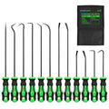 12-Piece Pick and Hook Tool Set, Automotive Mechanic Tools, Car Auto Oil Seal/O-Ring Seal Hook Kit, Mini & Long Precision Hooks for Hoses, Gaskets, Seal Puller Removal - color: 12-piece Long&short & Black Hook