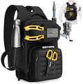 Beyond Fishing Tackle Backpack- The Voyager Tactical Fishing Storage Bag - Lightweight & Compact Bag For Fishing - color: All Black