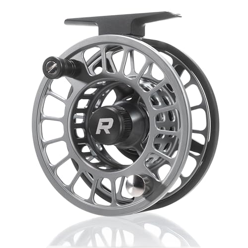 RIFT Breach v2 Fly Fishing Reel, High Capacity Spool, Carbon Disc Drag, Full CNC-Machined Anodized Aluminum Fly Reel, 5/6 Weight, Black, Grey - color: v2 Black/Grey - Without Line