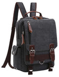 mygreen Canvas Cross Body Messenger Bag Shoulder Sling Backpack Travel Rucksack - color: Black With Shoulder Zipper, size: Large