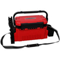 Dual-layer Fishing Tackle Box, Tackle Box Organizer Fishing Box Large, Plastic Portable Tackle Storage Box with 2pcs Rod Holder, 2pcs Cup Holder, 1pc Carring Strap - color: Red