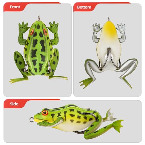 Soft Frog Lures, Topwater Swimbaits for Bass Fishing, Realistic PVC Design, Weedless Hooks, Perfect for Freshwater & Saltwater, Effective Fishing Lures for Pike & Snakehead - style: 4pcs-style D
