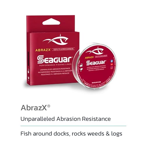 Seaguar AbrazX Freshwater Abrasion Resistant Fluorocarbon Fishing Line for Docks, Rocks, Weeds, & Logs - Multiple Sizes - style: 12lbs/1000yds