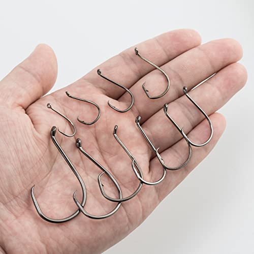 Dr.Fish 100 Pack Octopus Circle Hooks, Saltwater & Freshwater Fishing Hooks, #8-#10/0, Offset, Catfish, Tuna, Striper, Snapper, Bass Fishing - color: Black, size: #9/0-100 Pack