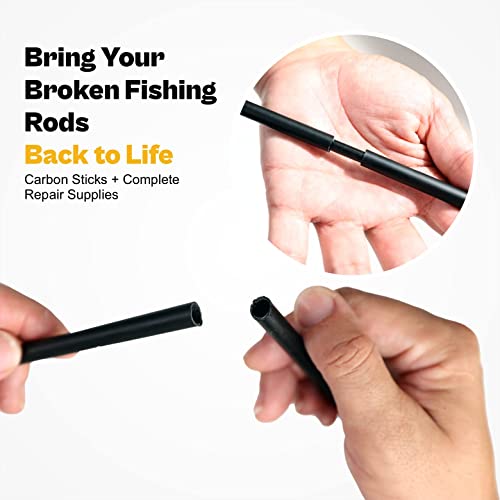 OJY&DOIIIY Fishing Rod Repair Kit, All-in-One Supplies for Fishing Pole Eyelets Replacement with Rod Guides,Epoxy Glue,Wrapping Thread and Tape - color: Casting+Inserts