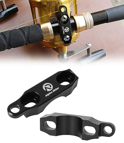 Fishing Reel Rod Clamp Fishing Reels Parts for Penn 20 30 50 70 International V VI Series Reel Rod Clamp Mount Anodized Aluminum Alloy (No Bolts or Screws) - color: Black