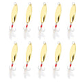 PATIKIL Fishing Spoons, Fishing Lures Casting Spoon Treble Hooks Jigs Hard Metal Spinner Baits - color: Gold Tone, size: 3/8 oz