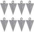 Pyramid Sinkers for Surf Fishing – Lead Fishing Weights, No-Roll Bottom Hold - style: 2oz - 8pcs