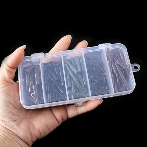 120-Piece Boxed European Carp Fishing Rig Kit, Anti-Tangle Sleeves & Quick Change Clip Swivels, Carp Fishing Terminal Tackle Accessories