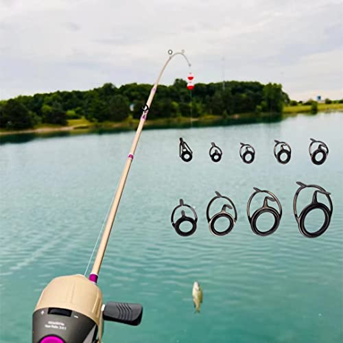 Fishing Rod Repair Kit - Fishing Rod Tips and Guides Replacement Kit With Ceramic Guide Rings - color: rod guides and tips_45pcs