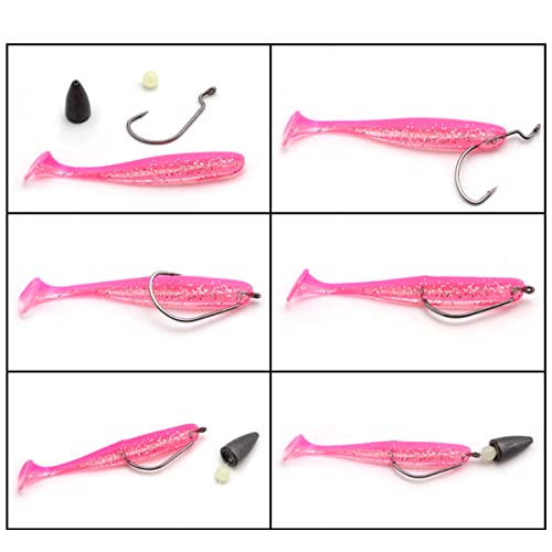 50pcs Soft Fishing Lures, Plastic Fishing Baits & Tackle Box, Paddle Tail Swimbaits Soft Plastic Lures Kit for Bass Trout Walleye Crappie