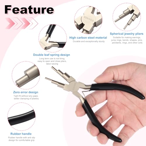 2-in-1 Jewelry Pliers & Wire Looping Tool, High-Carbon Steel Bail Making Pliers with 2-9mm Adjustable Jaws, Professional Hand Wire Wrapping Jewelry Making Supplies