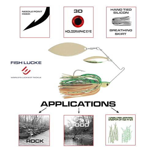 Luck E Strike Jimmy Houston Legends Spinner Bait with Willow Blades - color: Fire Tiger, size: 1/2 OZ