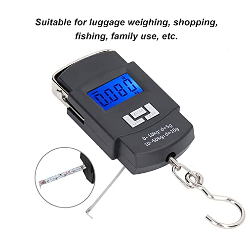 Joyzan Digital Fish Scale, Hanging Weighing Scale Multi Units Kg Oz Lb Jin | Luggage Backlit LCD Pocket 110lb Portable Hook Measuring Tape Electronic Balance Men Home Outdoor Farm Gifts Hunting