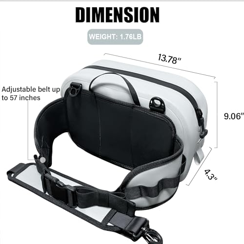 Waterproof Submersible Fanny Pack,Large Fly Fishing Waist Pack 8.9L Submersible lumbar pack with Airtight Zipper,Grey - color: Grey