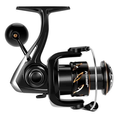 New DF Spinning Reel Saltwater Freshwater Fishing Reel Shallow Aluminum Spool, 5.2:1 Gear Ratio, Upgraded Copper Gears, Metal Handle Knob, Smooth Bearings - size: 3000, style: Deep Line Cup