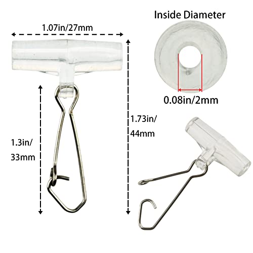 Fishing Line Sinker Slides,40 Pack Duo Lock Snaps Fishing Line Slider Sinker Weight Connectors Saltwater Freshwater - color: L Transparent Hook Snap