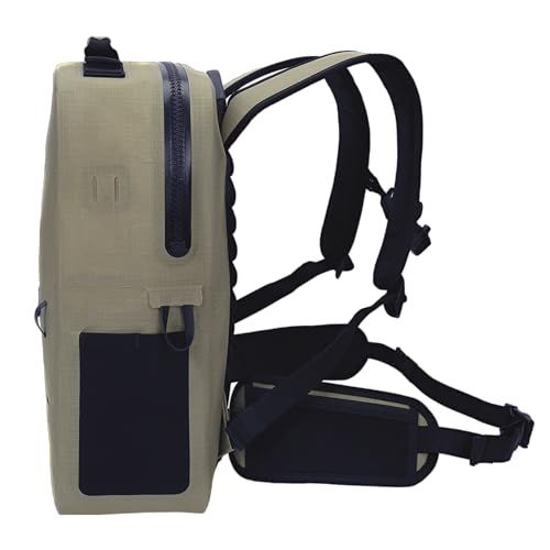 Breakwater Supply™ River Ute Waterproof IP68 Hunting Backpack, Floating TPU Submersible Dry Bag with Padded Hip Belt and Airtight Zippers | 20L (River Ute 20L CORDURA Safari Tan) - color: River Ute 20l Cordura Safari Tan