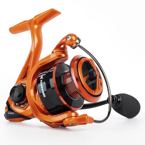 KastKing Lethal Blaze Spinning Fishing Reel, 17.6LBs Max Drag, 5.2:1 Gear Ratio, Ultra-Smooth Freshwater & Inshore Spinning Reel, CNC Aluminum Spool, Ideal for Bass & Trout Fishing - size: 5000
