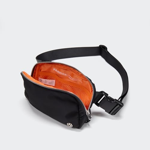 Pander Unisex Belt Bag Fanny Pack for Women with Adjustable Strap, Small Waist Pouch for Workout Running Traveling Hiking - color: Black