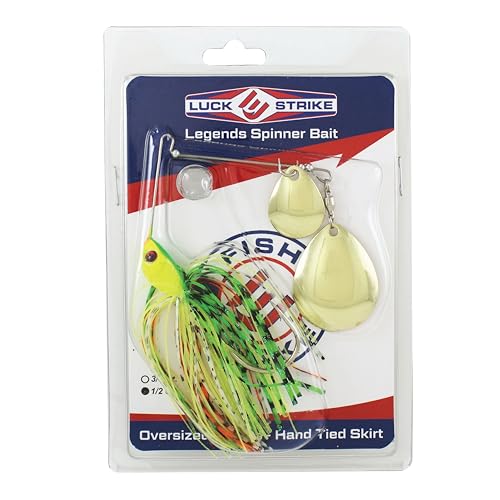 Luck E Strike Jimmy Houston Legends Spinner Bait with Colorado Blades (1/2 Ounce Spinnerbait) 5/0 Hook - color: Fire Tiger