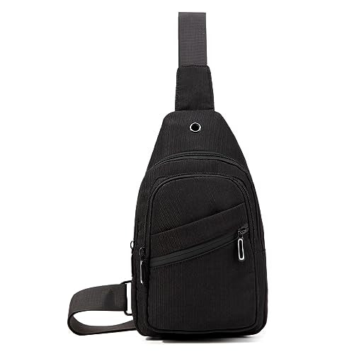 EVANCARY Small Sling Bag Crossbody Bags for Women Men, Sling Backpack Chest Daypack Cross Body Bag for Travel Outdoor - color: Dark Black