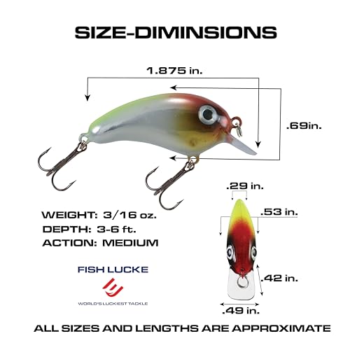 Luck E Strike Crappie Magic Crankbait (2 Inch Crappie Lure) Made in The USA - color: Clown