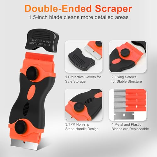 THINKWORK Caulking Tool Kit, 4 in 1 Caulk Remover Tool, Stainless Steel Caulk Tool for Kitchen Bathroom Window Sink Tile Joint, Silver - color: Silver-2