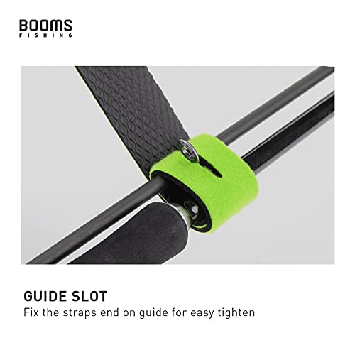 Booms Fishing RS3 Fishing Rod Wrap Pole Straps， Hook & Loop Fishing Rod Belts, Fishing Rod Ties for Casting Rods, Spinning Rods and Fly Rods - style: B: Green_9.6"_6pack