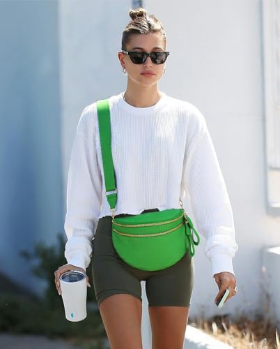 Pure Colour Crossbody Bag Bum Bag for Women,Spacious Purse Fanny Packs Belt Bag,Oversized Bum Bag (Colour Bum Bag-Kelly Green) - color: Colour Bum Bag-Kelly Green