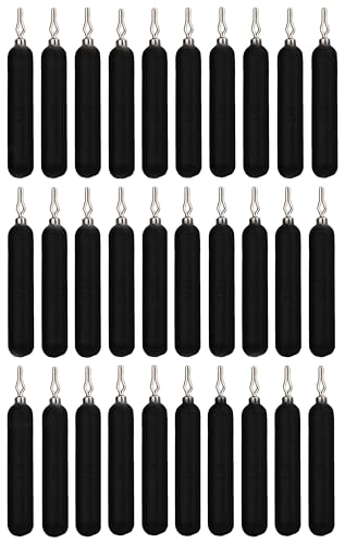 Reaction Tackle Drop Shot Weights for Bass Fishing - Skinny Pencil Sinkers for Drop Shot Rig - Freshwater and Saltwater Finesse Fishing - color: Black, size: 30 Piece Kit