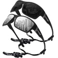 STORYCOAST Polarized Sports Sunglasses for Men Women Unbreakable Frame Cycling Fishing Driving - color: 2pack Black+silver