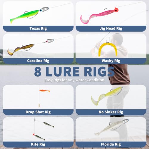WITOROR Fishing Lures, Tackle Box with Tackle Included, Crankbaits, Soft Plastic Baits, Hooks, Weights & Fishing Accessories, Freshwater Fishing Gear Kit for Bass, Trout, Walleye & Beginners - size: 148pcs Premium Kit
