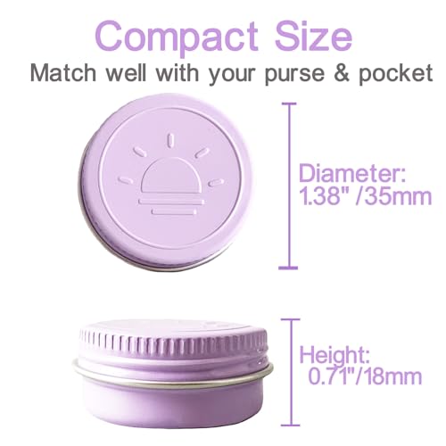 Extra Small Single Pill Box for Purse (3 Pack), Aluminum Screw Top Pill Container, 3 Times a Day Portable Waterproof Single Pill Case for Vitamins, Fish Oils, Supplements (Light Purple) - color: Light Purple
