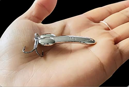 5 Pieces Fishing Spoons Lure for Trout Bass Salmon,Fishing Treble Hooks Spinning Lures,Hard Metal Zinc Alloy Fishing Hooks,Fishing Tackles Spoon Spinner Baits kit for Freshwater Saltwat - size: 0.35OZ