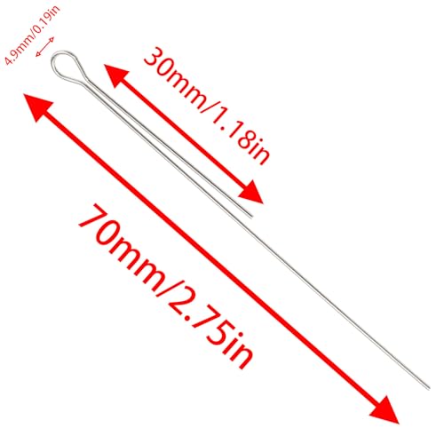 70mm Fishing Spinner Shaft Metal Ring Wire Components for DIY Lure Making Fishing Equipment Making Supplies 2.75-inch Spinner Parts 100pcs