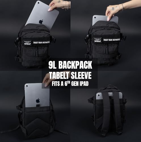 WOLFpak 9L Mini Tactical Backpack for Men & Women | Compact, Small Everyday Carry Bag for Gym, School, Travel | Durable, Water-Resistant Daypack with Molle System and Patch Panel (Black Neon Pink) - color: Black Neon Pink