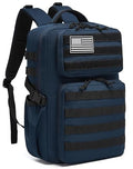 Wotony Military Tactical Backpack for Men Waterproof Daypack 3 Day Assault Pack Molle Bag with Water Bottle Holder - color: Blue, size: 30L