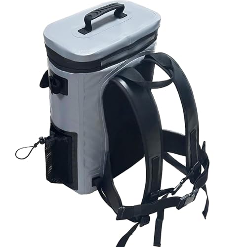 Buffalo Gear Fish Cooler Backpack 32Qt Waterproof Fishing Backpack Cooler Portable Fish Bag, Keep Ice Cold More Than 24 Hours - color: Grey-22qt